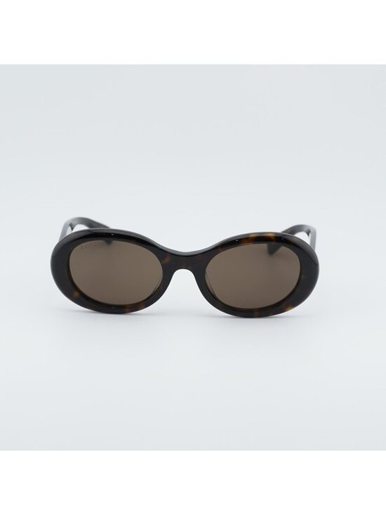 Gucci GG1587SA 002 Sunglasses Dark Havana Oval Frame, Brown Lenses main image 7
